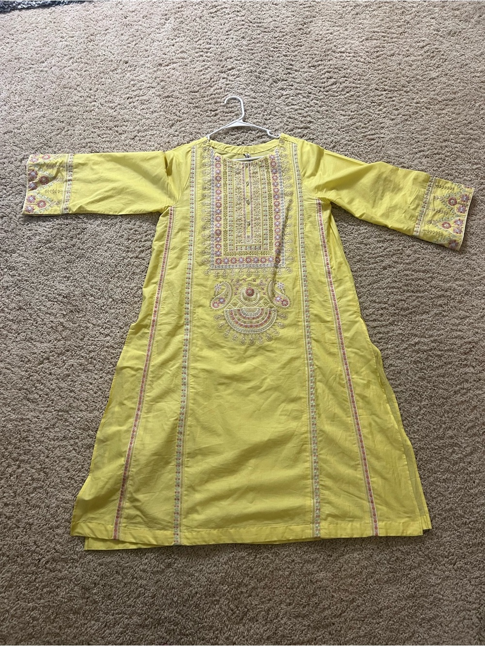 Yellow Embroidered Women’s Kurta